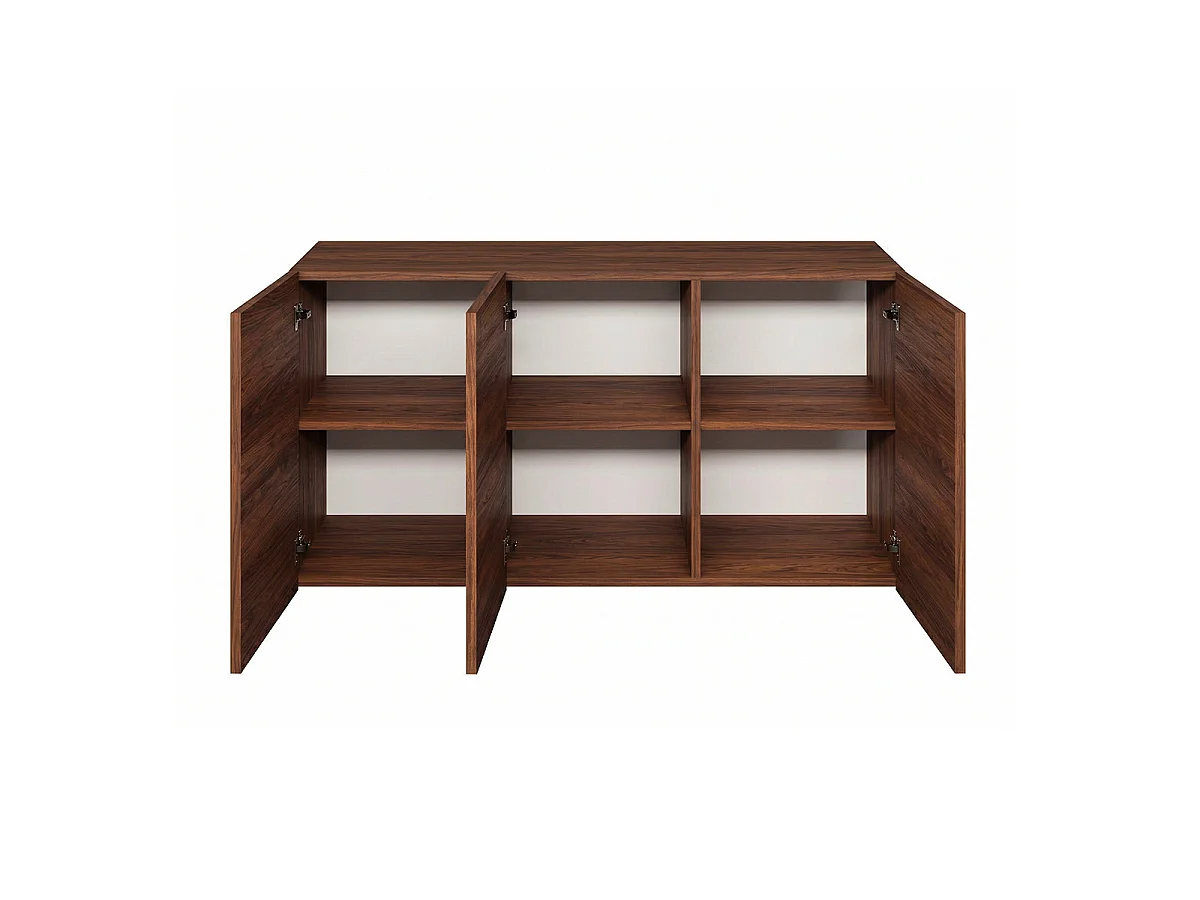 Wandbuffet met 3 deuren Idao Donker hout