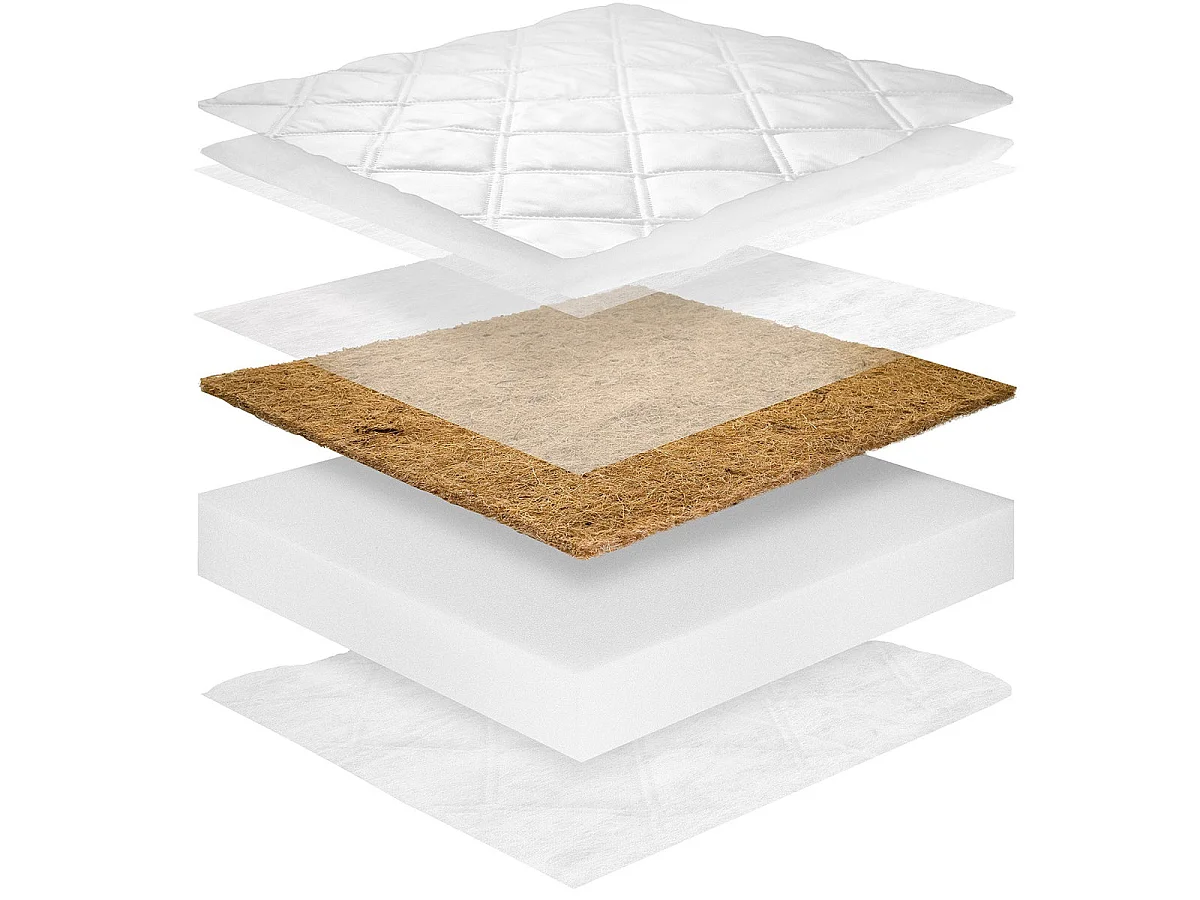 Madras 70x140 antistøvmide kokosskum 8 cm Arlo White