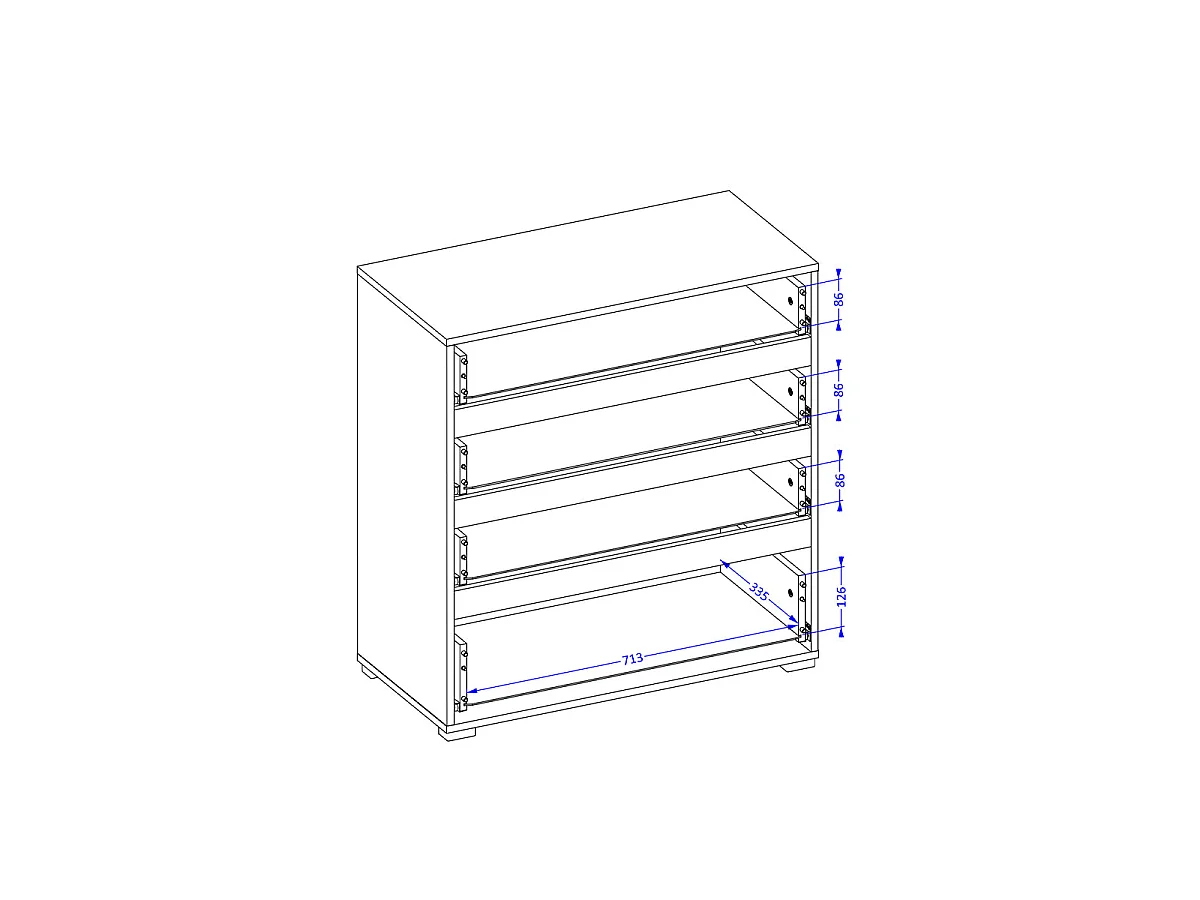Commode 4 tiroirs Lilia Bois