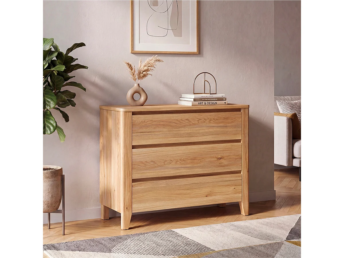 Kommode 3 Schubladen Samara Holz
