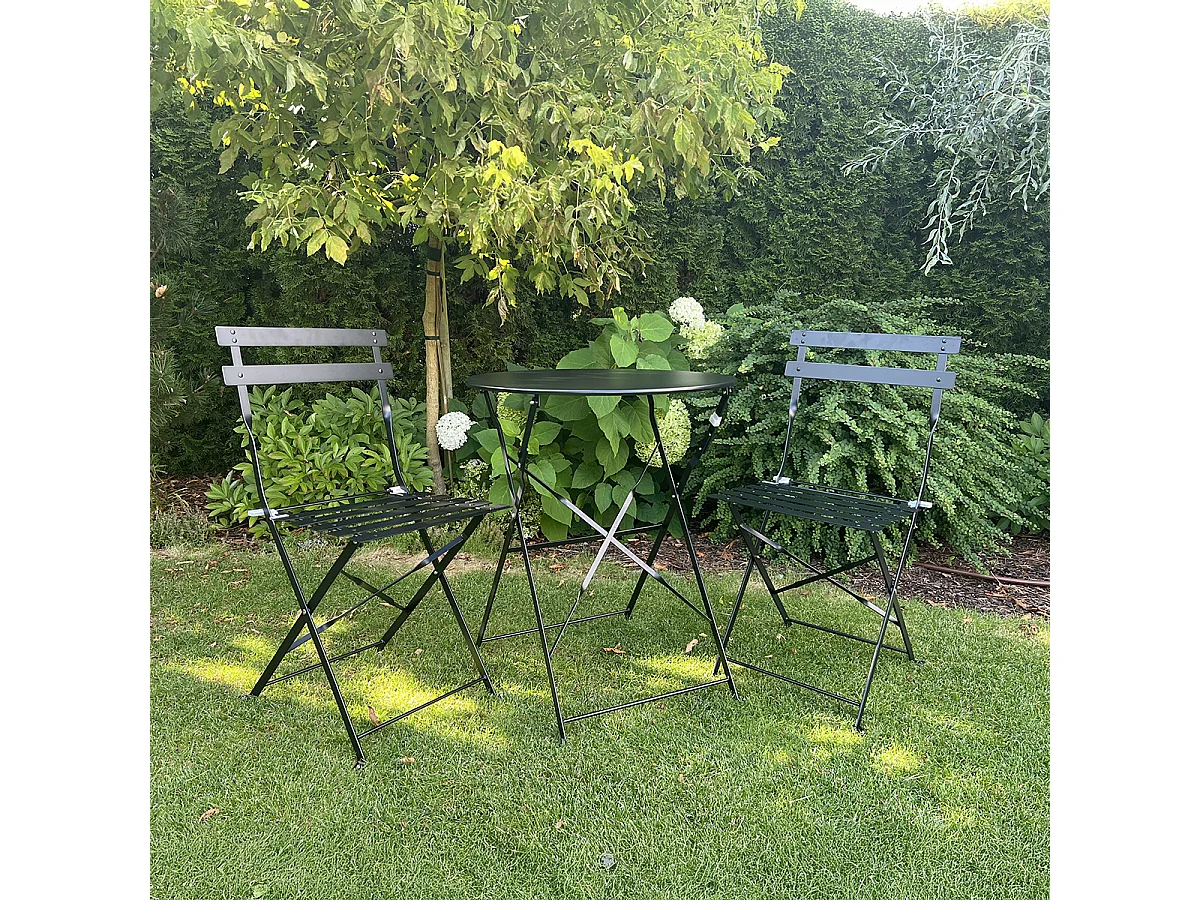 Set di tavolo e sedie da giardino Lisbona per 2 persone Nero