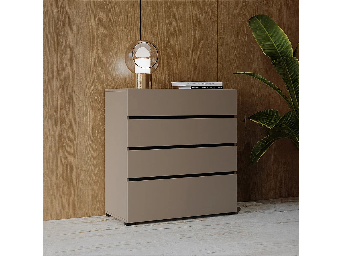 Commode 4 tiroirs Lilia Taupe