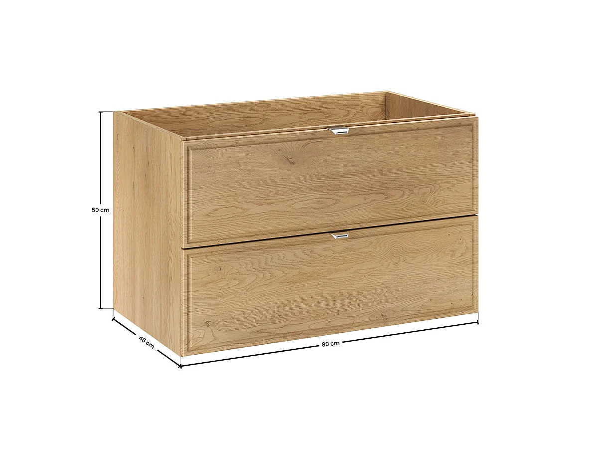 Mueble lavabo encastrado sencillo 80cm Elias Madera