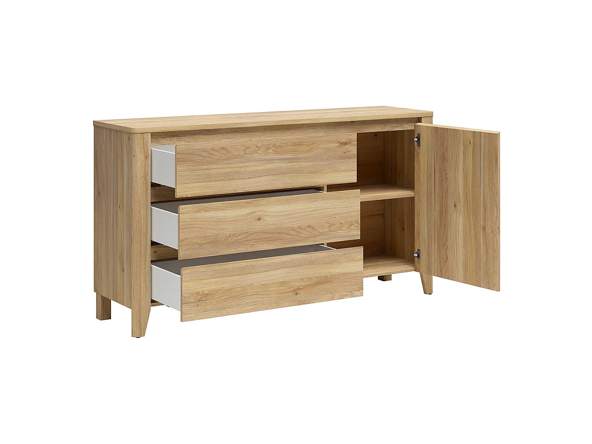 Kommode 3 Schubladen 1 Tür Samara Holz