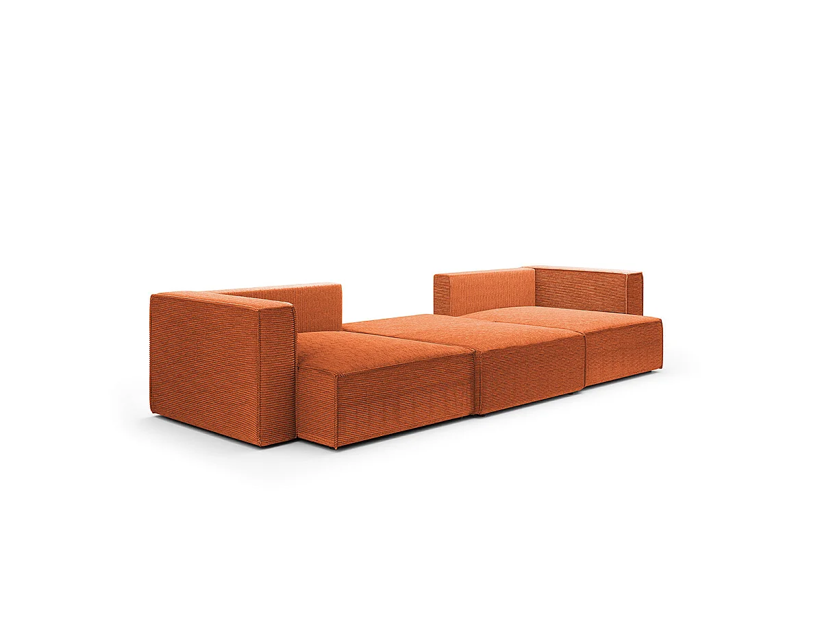 Canapé U 5 places convertible coffre Jimmy Terracotta