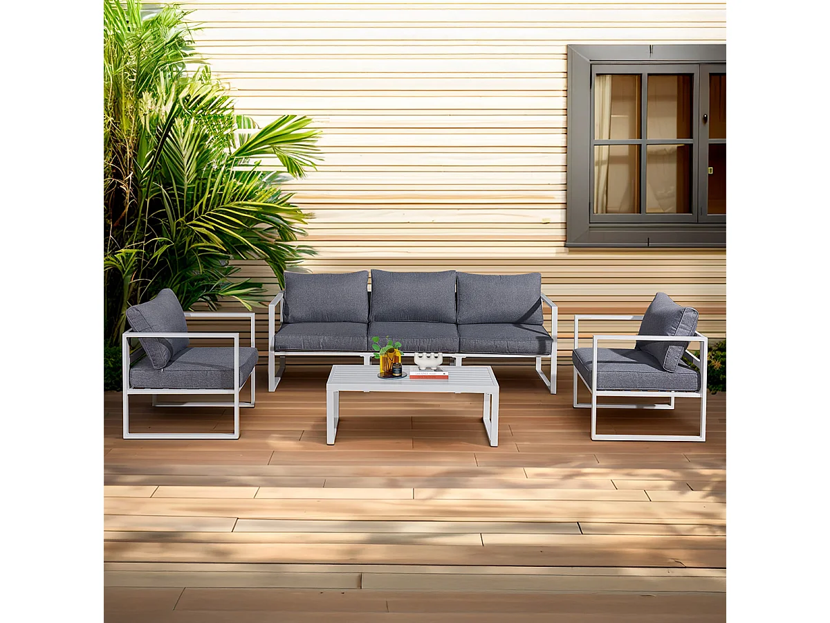5-zits tuinmeubelset Sevilla Wit