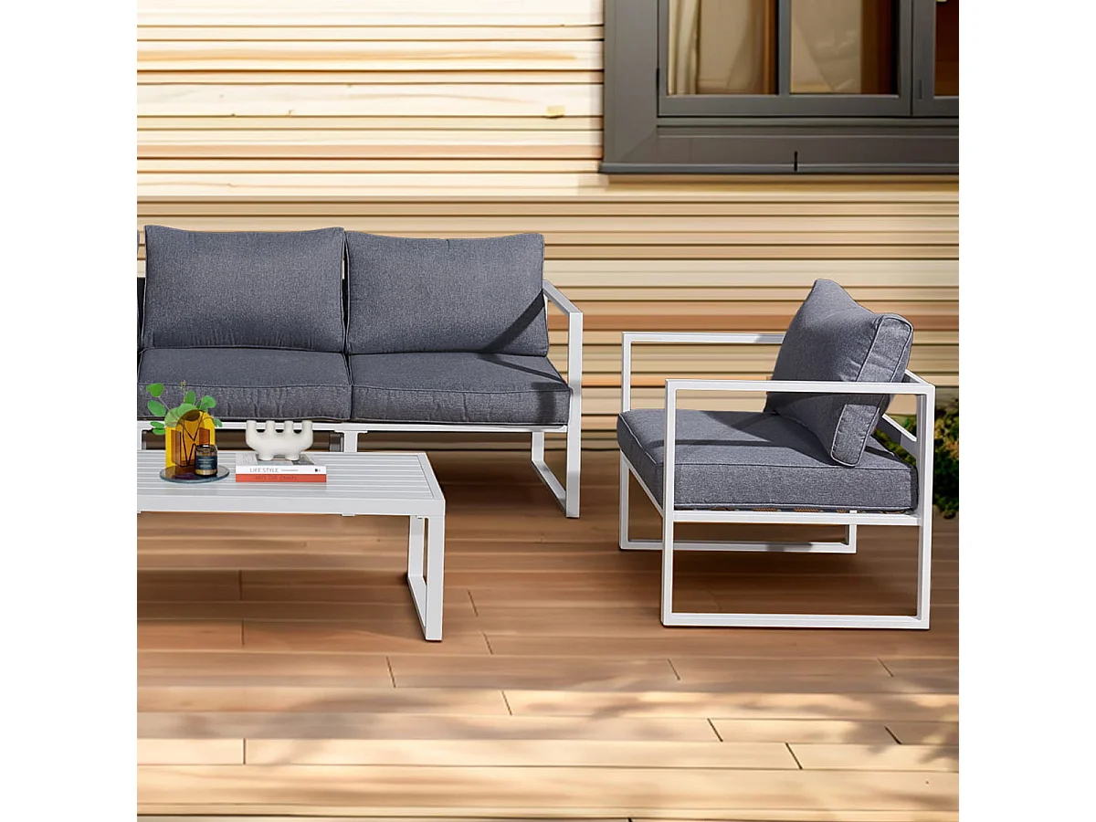 5-zits tuinmeubelset Sevilla Wit