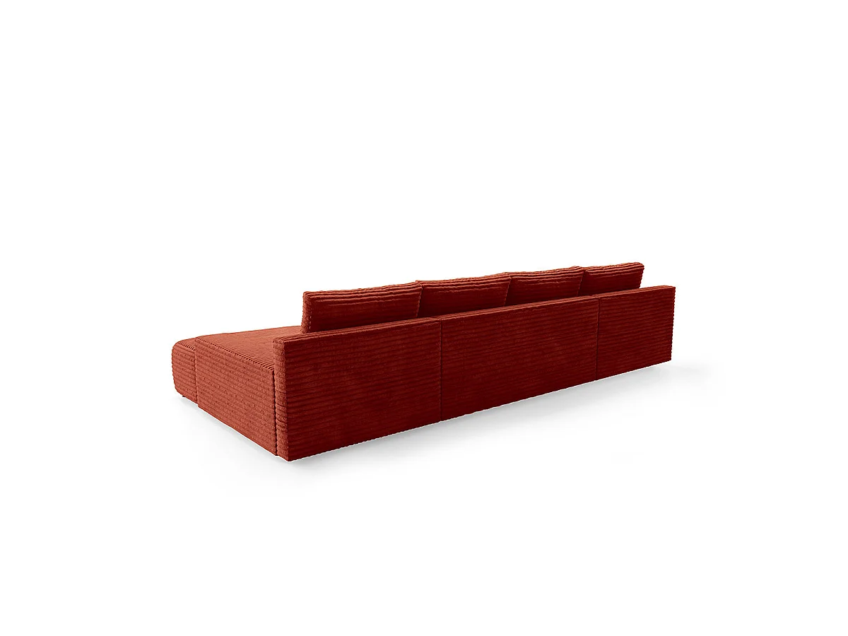 Canapé en U 4 places convertible avec coffre Ivana Terracotta