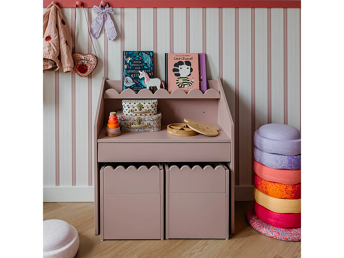 Bureau 1 tiroir Bellamy Book Nook Rose
