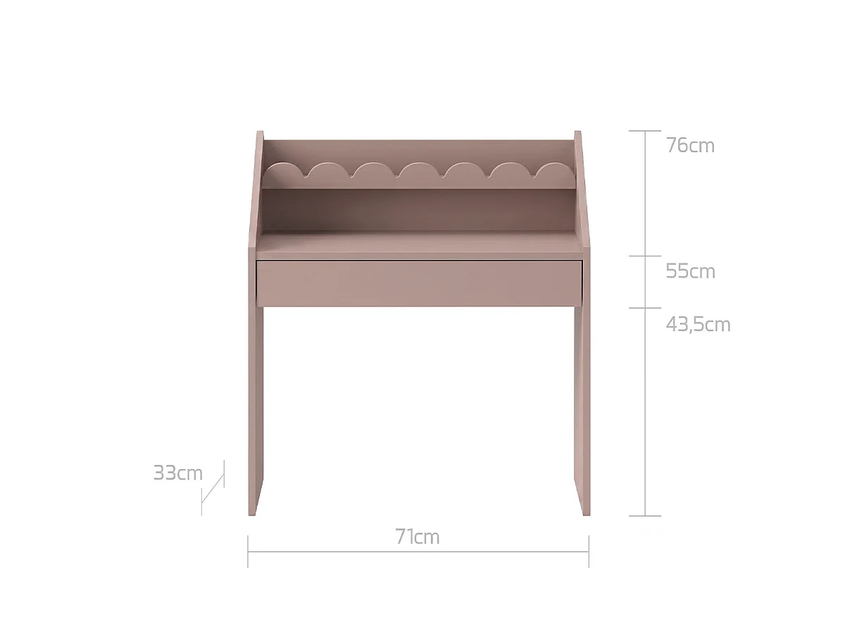 Bureau 1 tiroir Bellamy Book Nook Rose