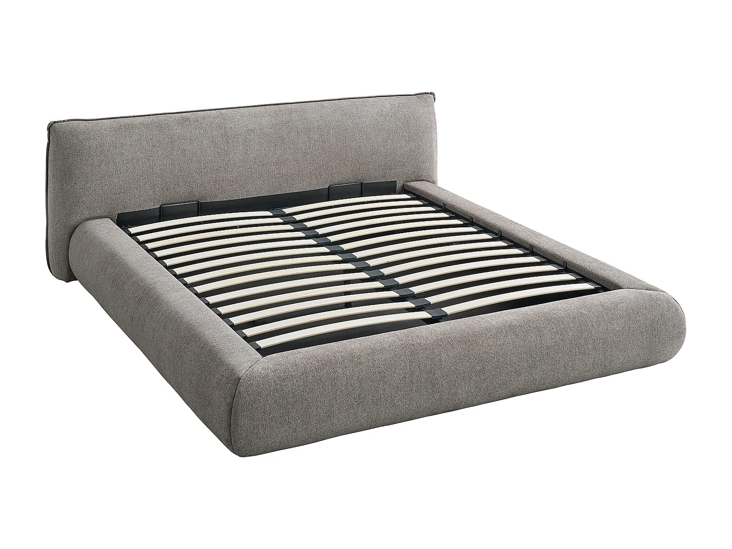 Opbevaringsseng 180 x 200 cm - Stof - Taupe + Madras - MIRSIO