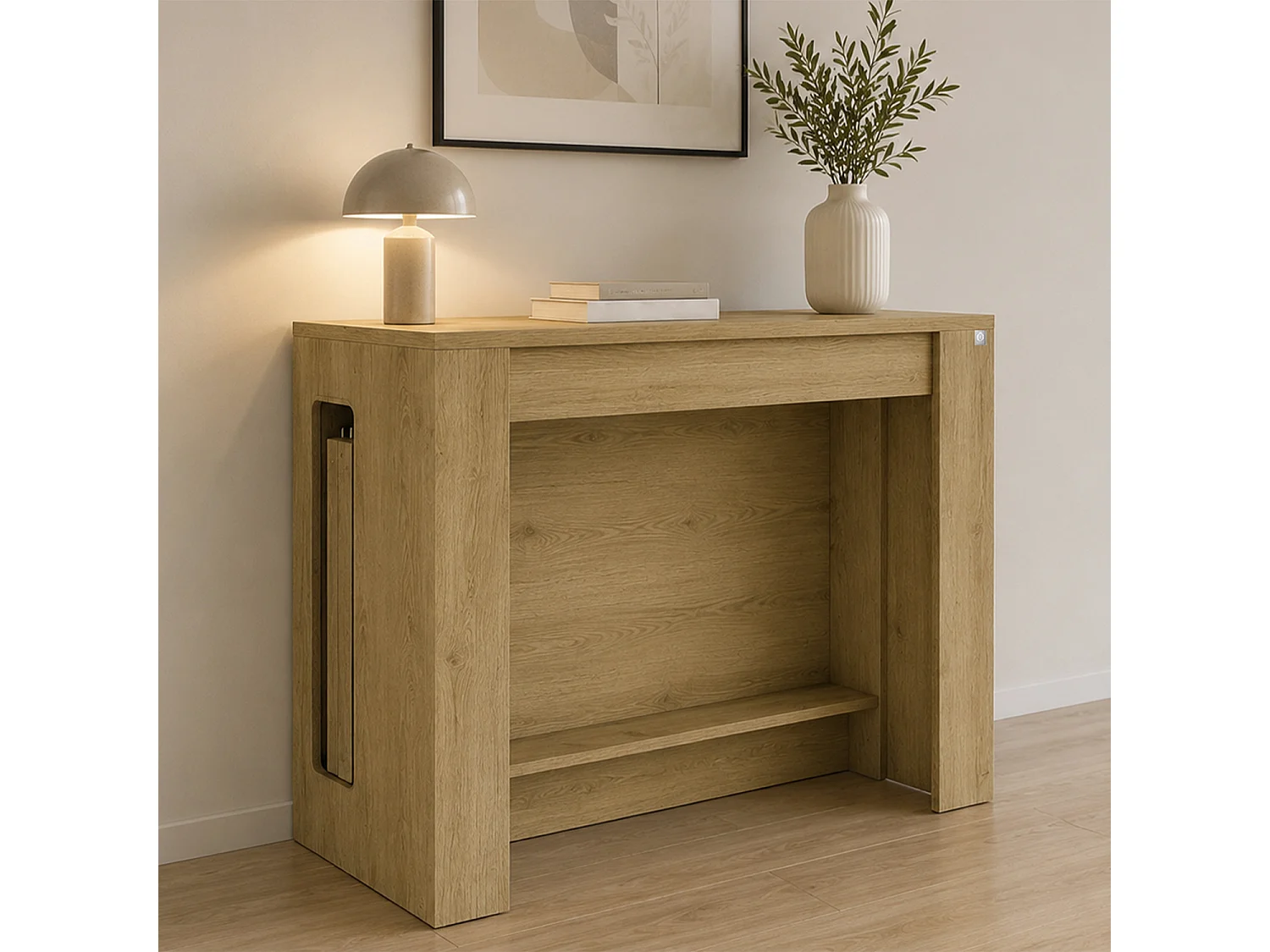 Tavolo consolle allungabile, tavolo da pranzo 45/300×90 cm effetto rovere- Atena