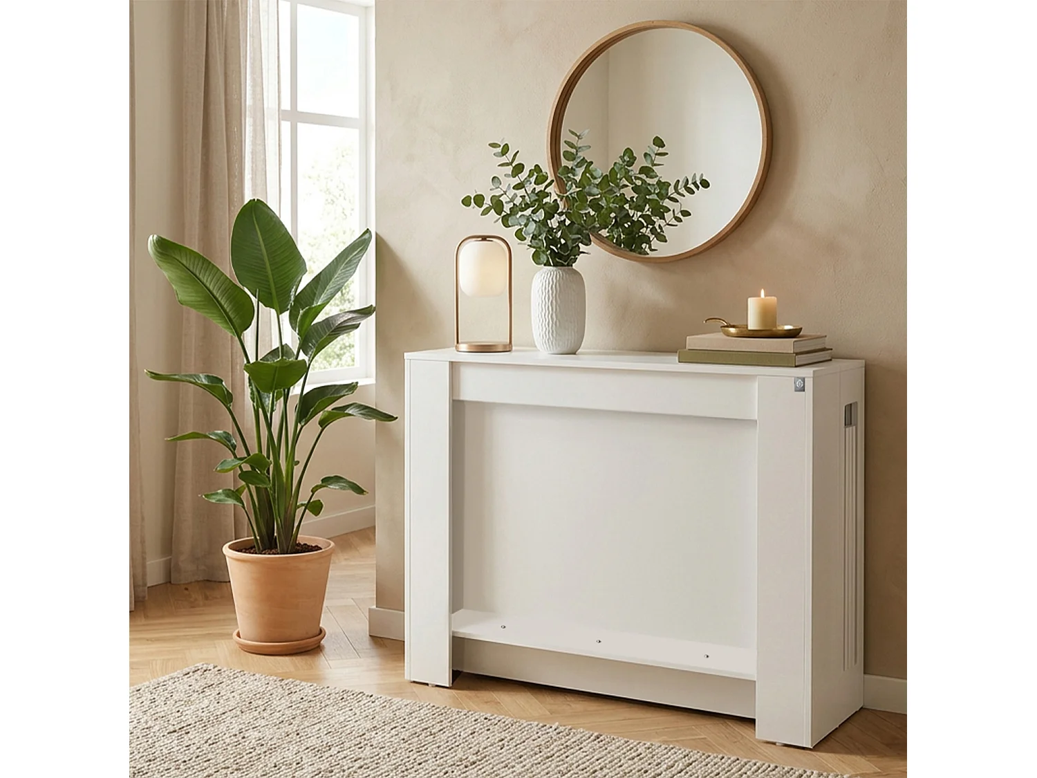 Tavolo consolle allungabile, tavolo da pranzo 45/300×90 cm bianco- Atena