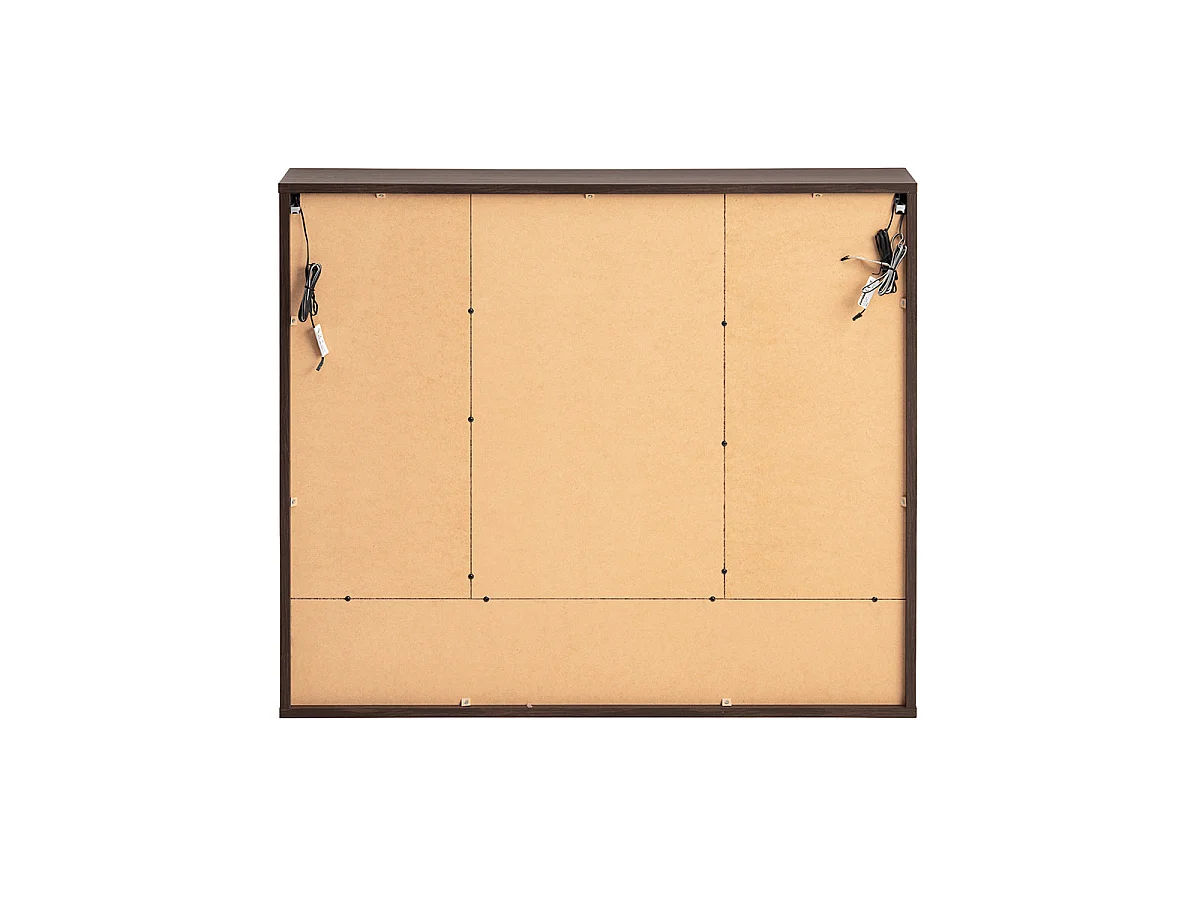 Miroir armoire murale 3 portes 100cm Moka Bois foncé
