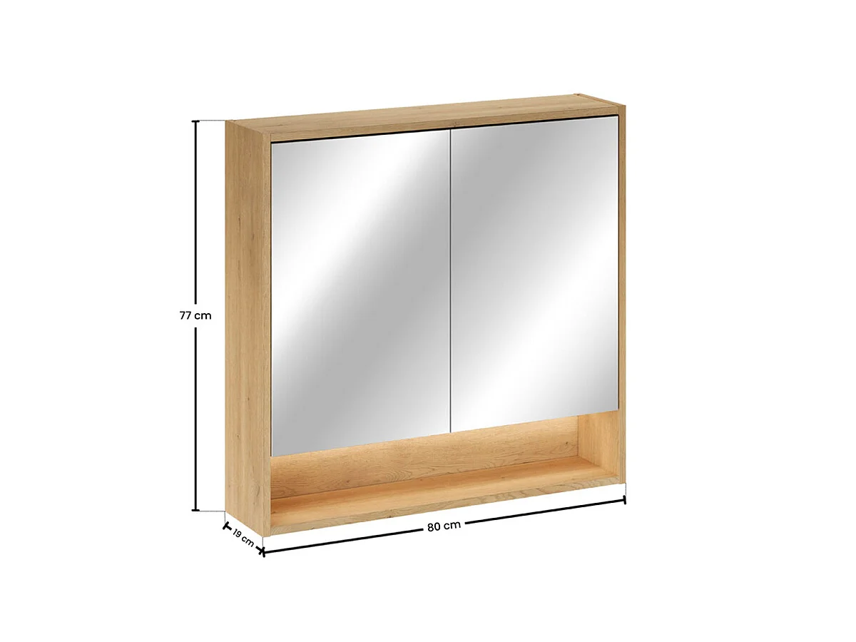 Set bestaande uit een wastafelonderkast van 80 cm en een spiegelkast van Edmé Bois