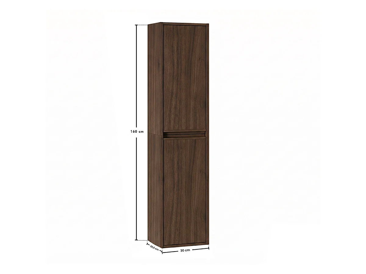 Set mobile lavabo singolo da incasso 60 cm e colonna Edmé Legno scuro