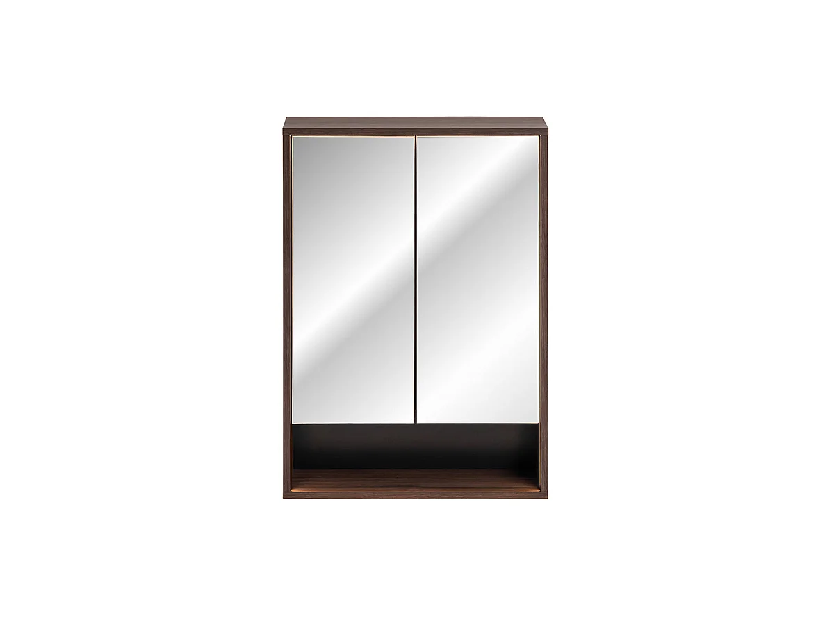 Miroir armoire murale 2 portes 60cm Moka Bois foncé