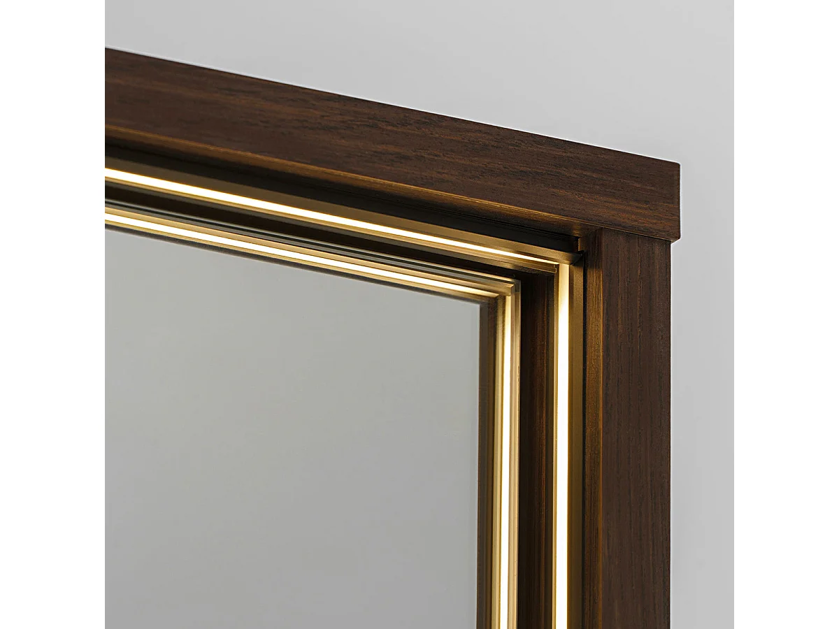 Miroir armoire murale 2 portes 60cm Moka Bois foncé