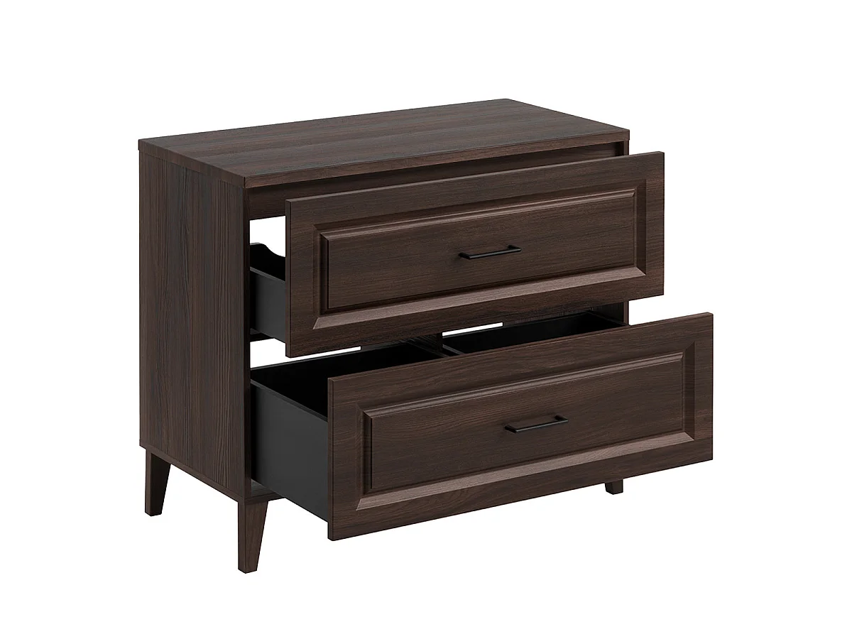 Waschtischunterschrank 100 cm mit Waschtischplatte Moka Dunkles Holz