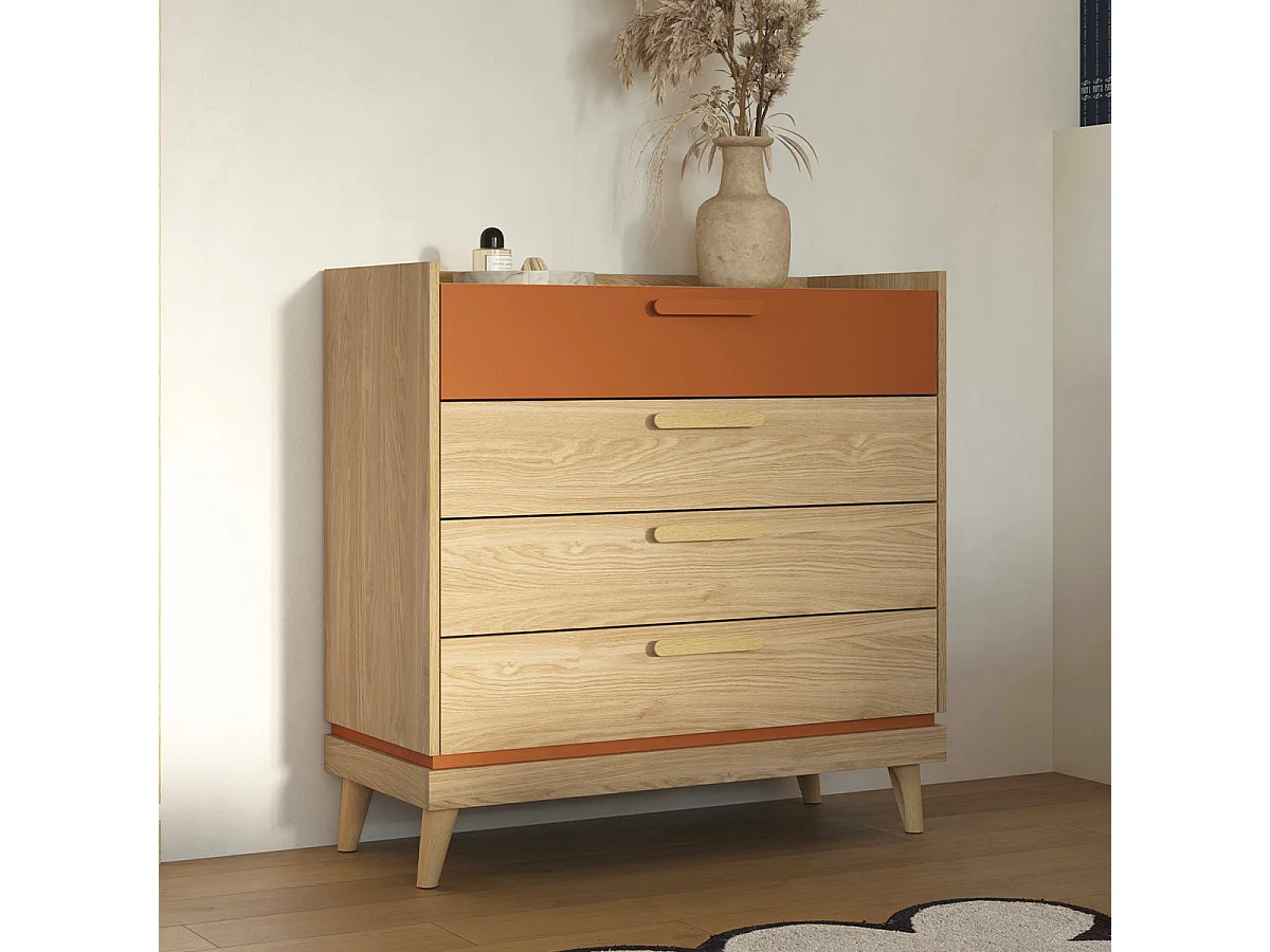 Kommode 4 Schubladen Sandy Holz