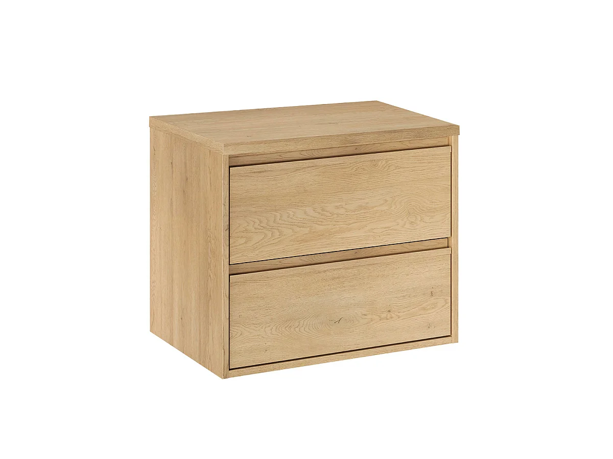 Wastafelonderkast 60cm met kolom en spiegelkast Edmé Bois