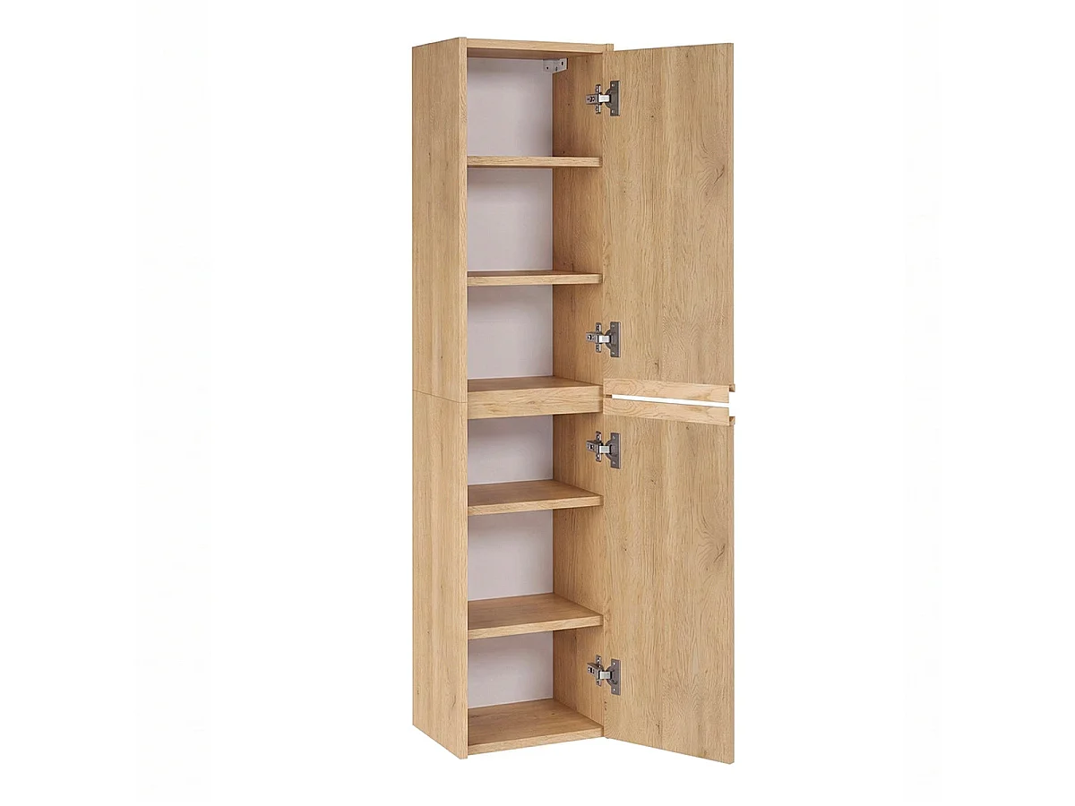 Ensemble meuble simple vasque encastrée 80cm colonne et armoire miroir Edmé Bois