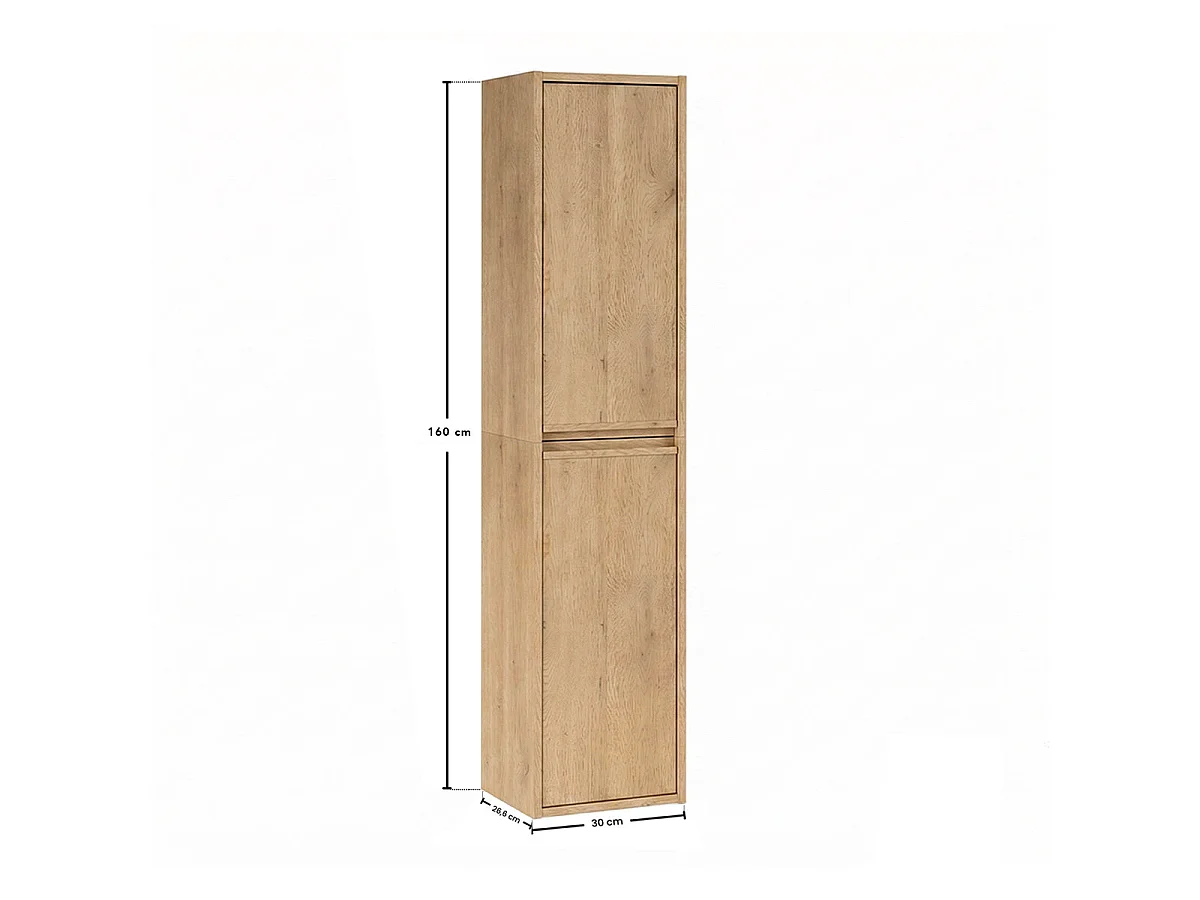 Meubelset met enkele inbouwwastafel 50 cm en kolom Edmé Bois