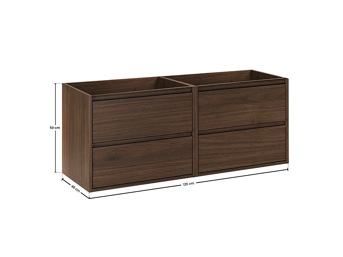 Mobile sottolavabo da 120 cm Edmé Legno scuro