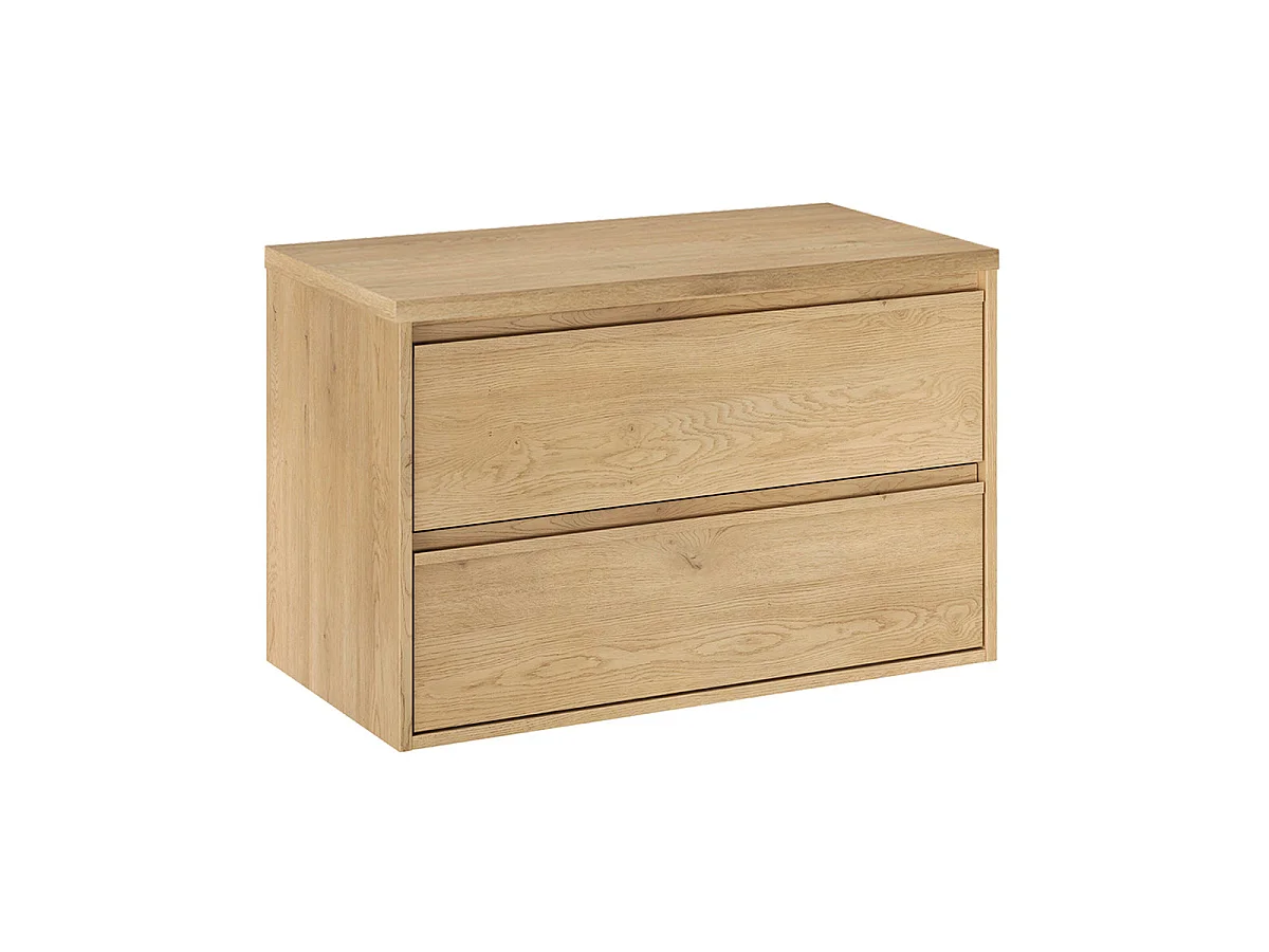 Ensemble meuble sous-vasque 80cm colonne et armoire miroir Edmé Bois