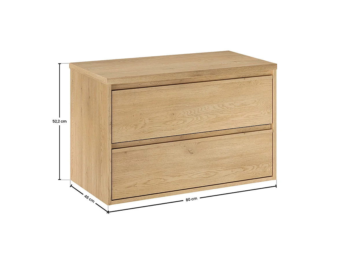 Ensemble meuble sous-vasque 80cm colonne et armoire miroir Edmé Bois