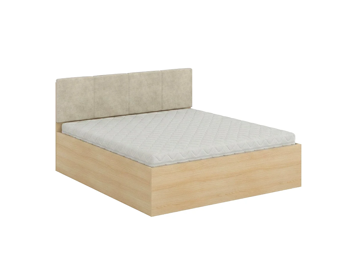 Seng 180x200 sengebund inkluderet Téana Træ og Beige