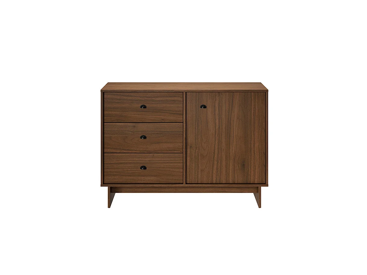 Buffet 1 porte 3 tiroirs Riyo Bois foncé