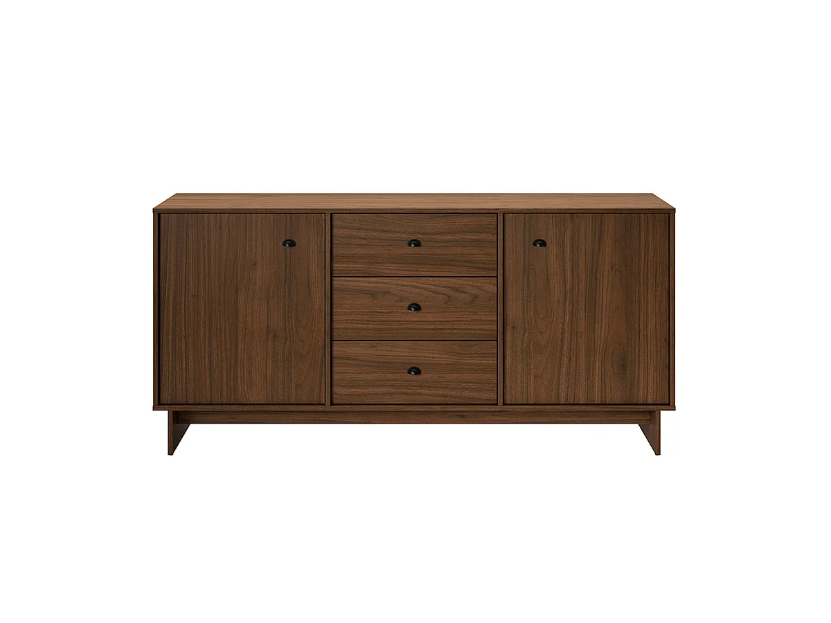 Buffet 2 portes 3 tiroirs Riyo Bois foncé
