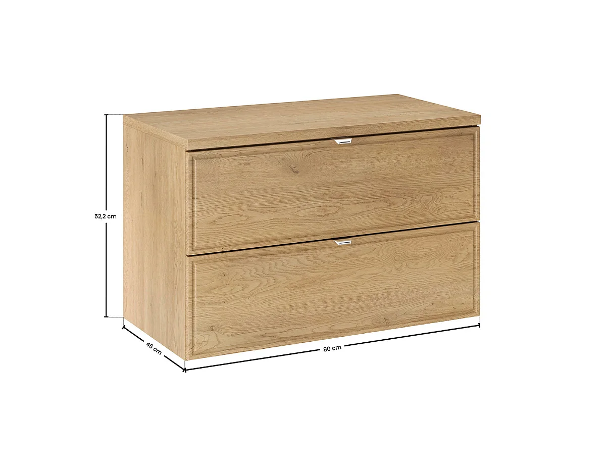 Enkel wastafelmeubel 80cm Elias Hout