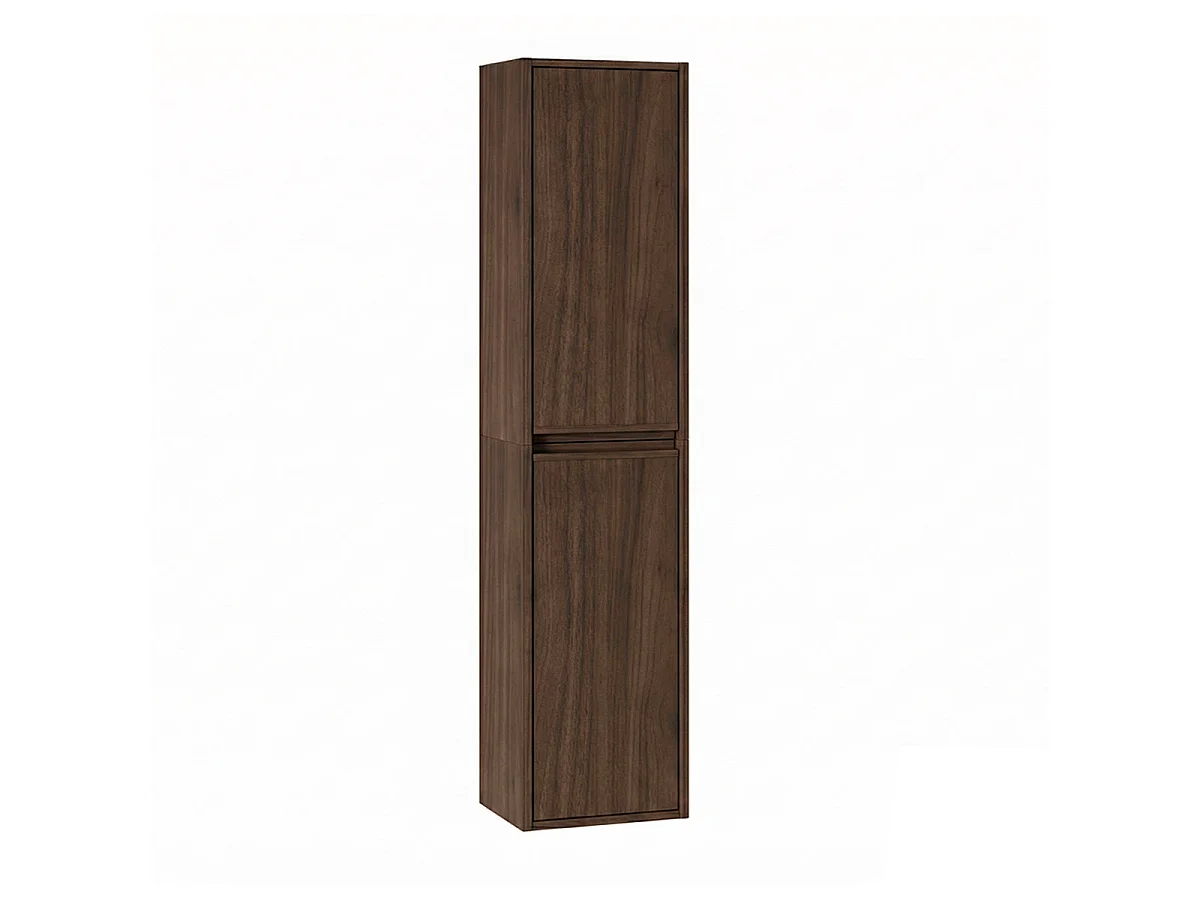 Ensemble tvättställsskåp 80 cm pelare och spegelskåp Edmé mörkt trä
