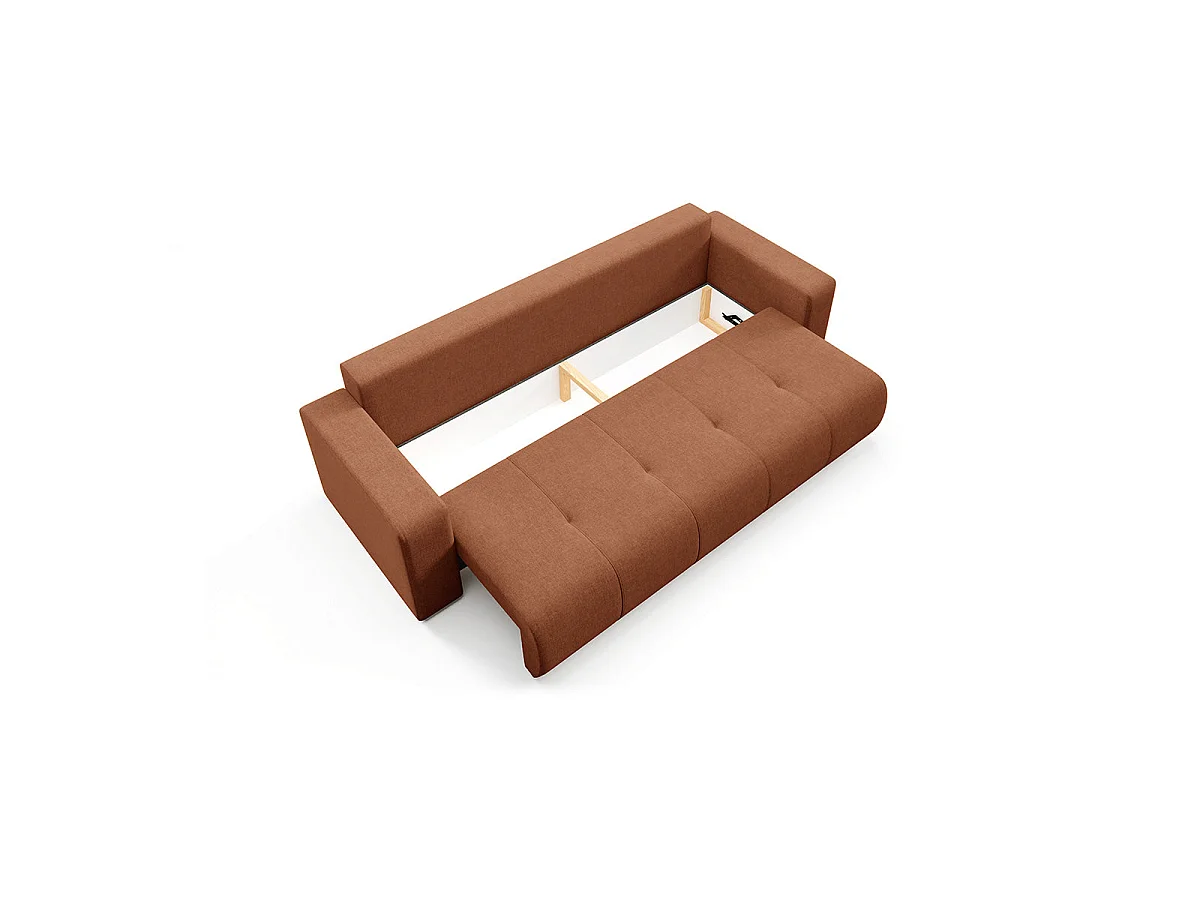 Canapé 3 places convertible avec coffre Giulia Terracotta