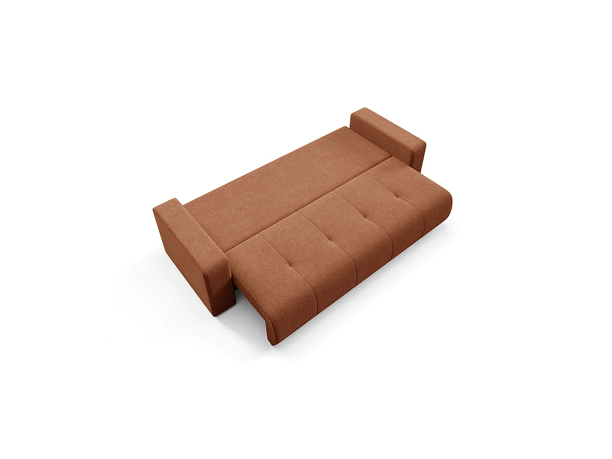Canapé 3 places convertible avec coffre Giulia Terracotta