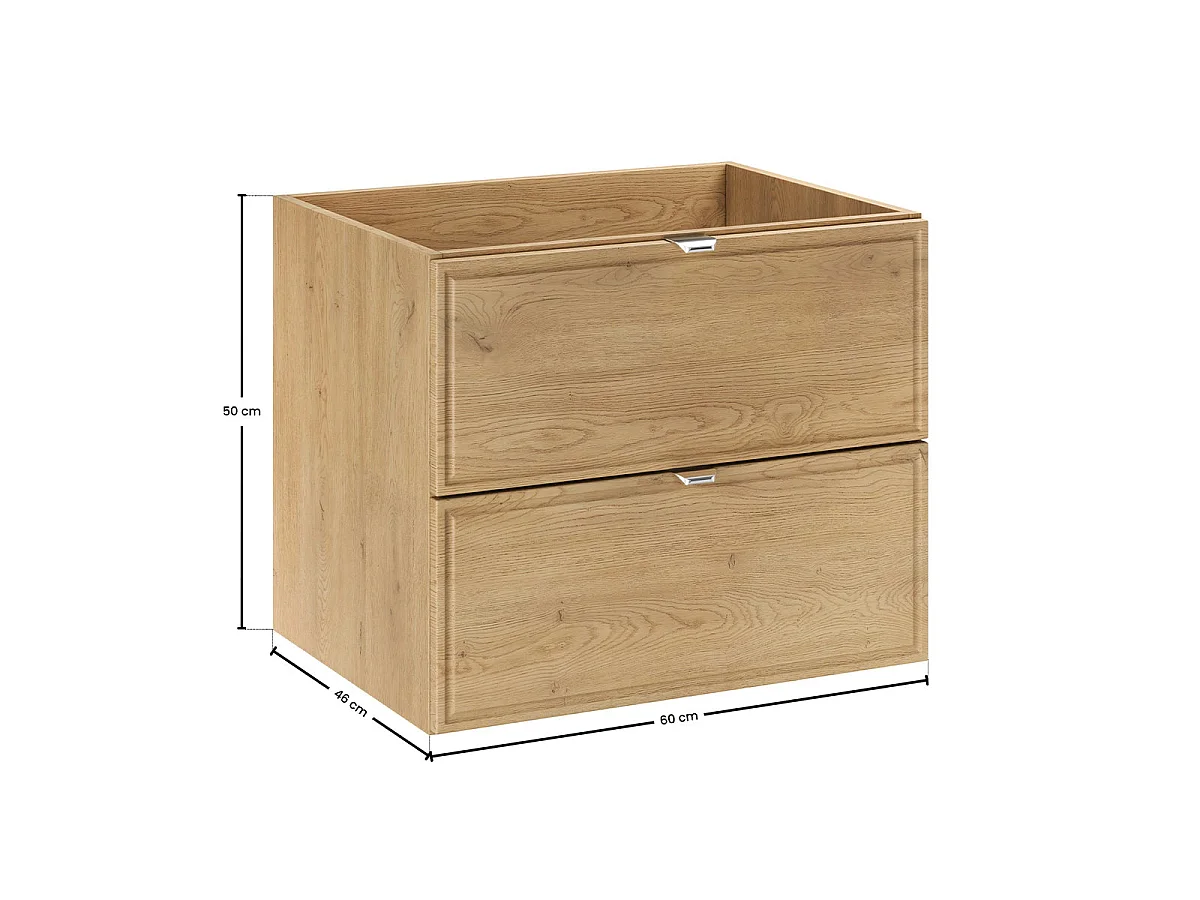 Enkel wastafelmeubelset 60cm inbouwwastafel Elias Hout