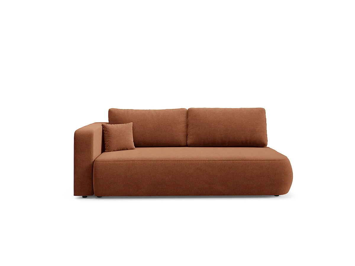 Canapé convertible 3 places avec coffre et accoudoir réversible Antonio Terracotta