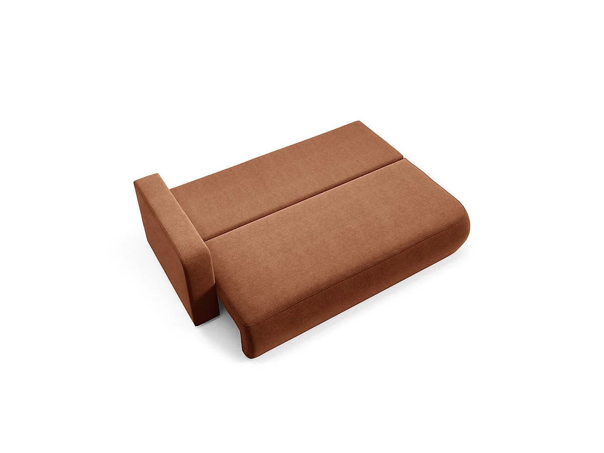 Canapé convertible 3 places avec coffre et accoudoir réversible Antonio Terracotta