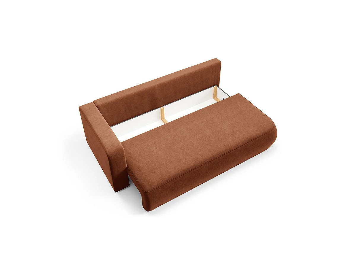 Canapé convertible 3 places avec coffre et accoudoir réversible Antonio Terracotta