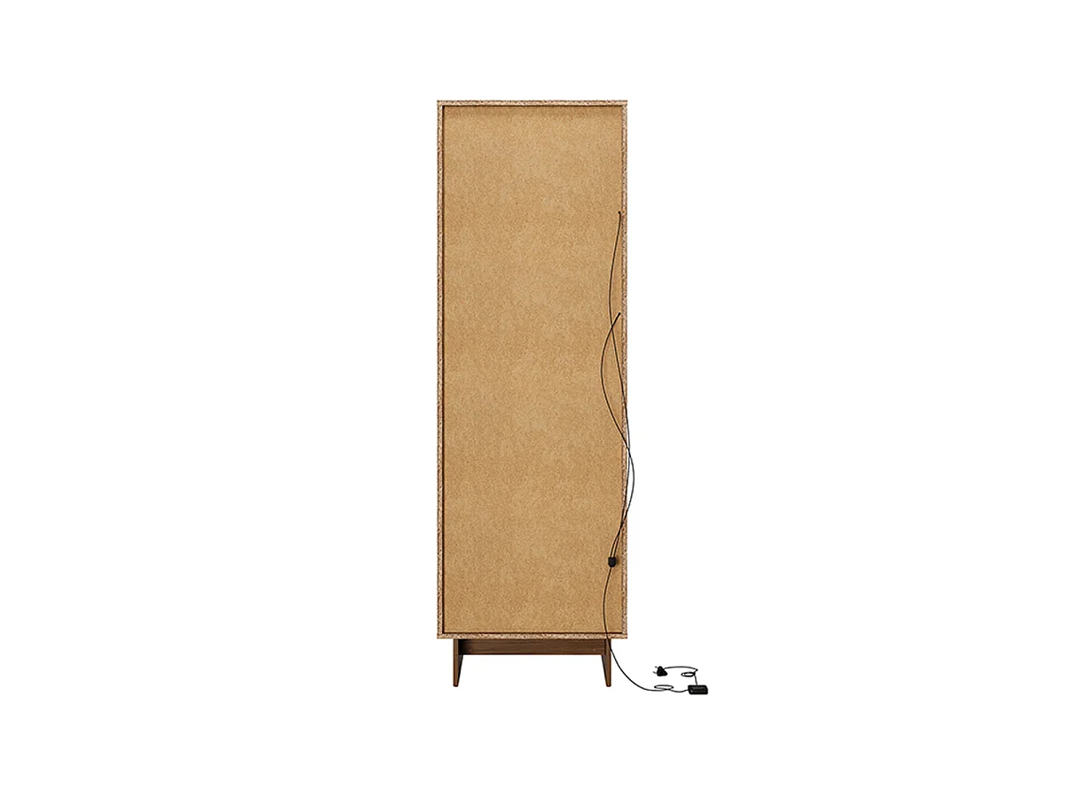 Riyo 1-Door 3-Drawer Display Cabinet Dark Wood