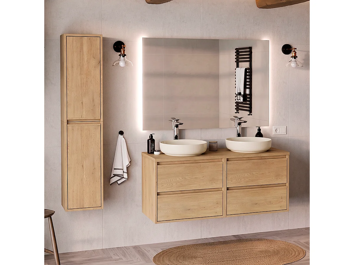 Meuble double vasque 120cm Edmé Bois