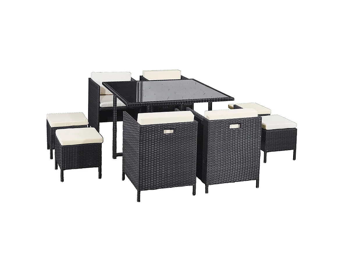 Conjunto de mesa e cadeiras de jardim cinzentas Barcelona para 8 pessoas