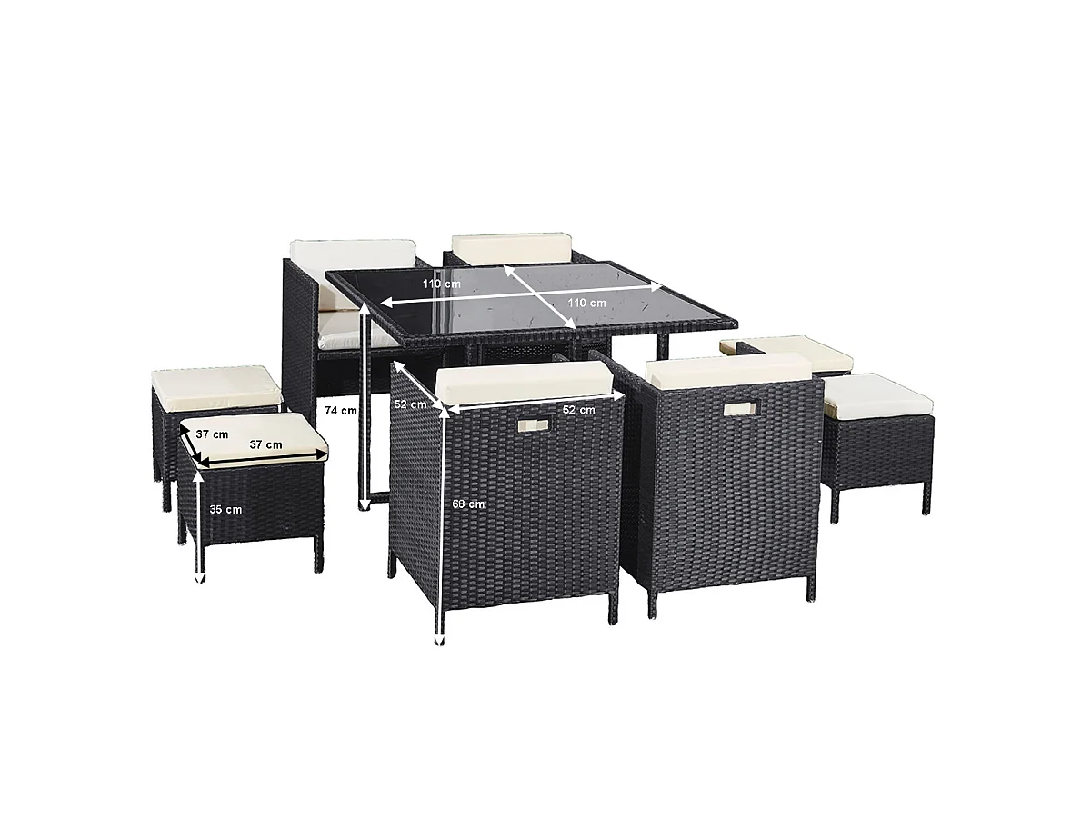 Conjunto de mesa e cadeiras de jardim cinzentas Barcelona para 8 pessoas