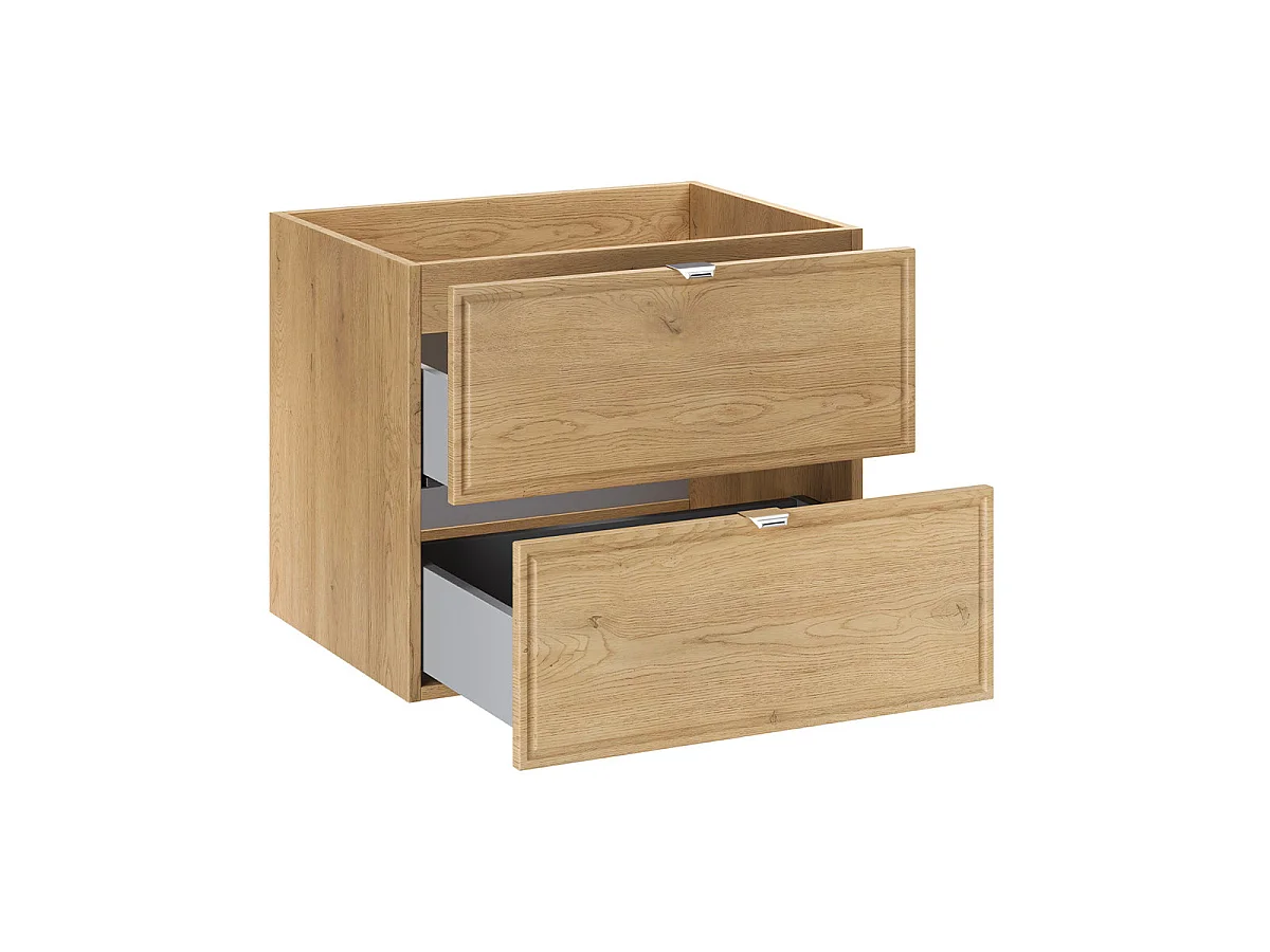 Ensemble enkel inbouw wastafelmeubel 60cm en kolom Elias Hout