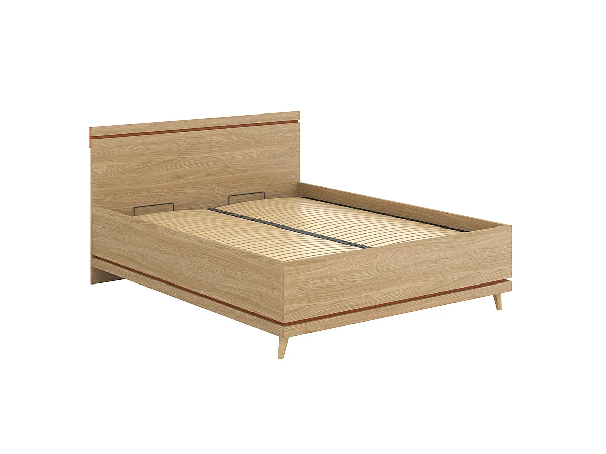 Säng med förvaringsutrymme 160x200 sängbotten ingår Sandy Trä
