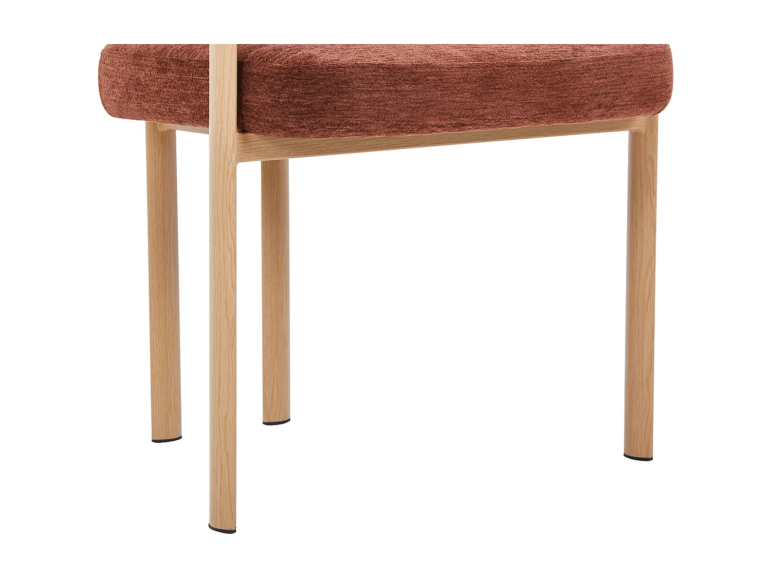 Set van 6 stoelen in getextureerde stof en metaal met houtlook - Bruin en licht natuurlijk - CIBARO