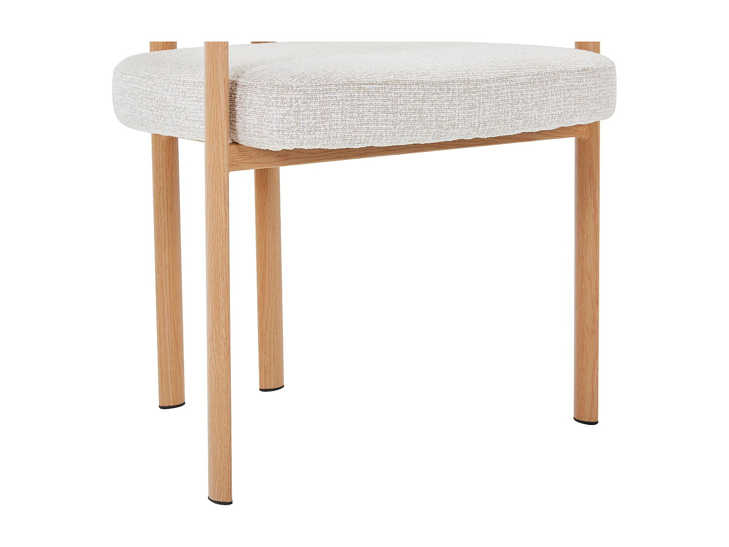 Lot de 6 chaises en tissu tweed et métal effet bois - Beige et Naturel clair - CIBARO