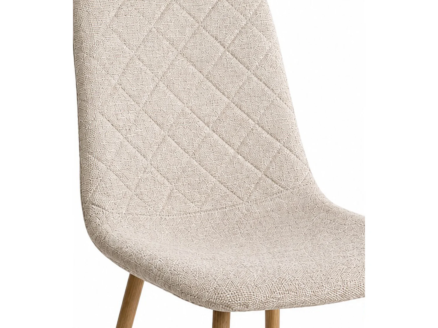 Pack de 4 sillas de comedor de 86x45x54 cm de tela en color beige con patas roble Suiz